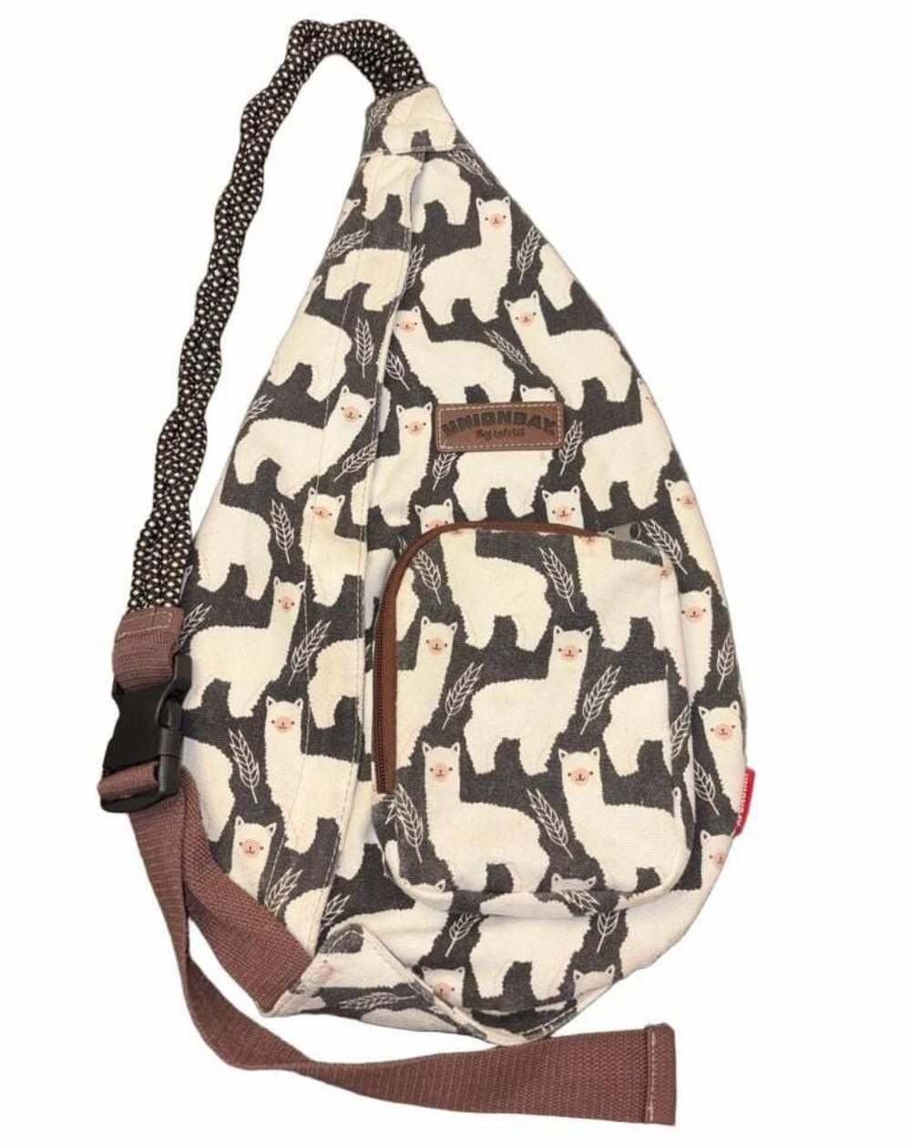 Union Bay Alpaca Llama Print Sling Backpack Rope Bag